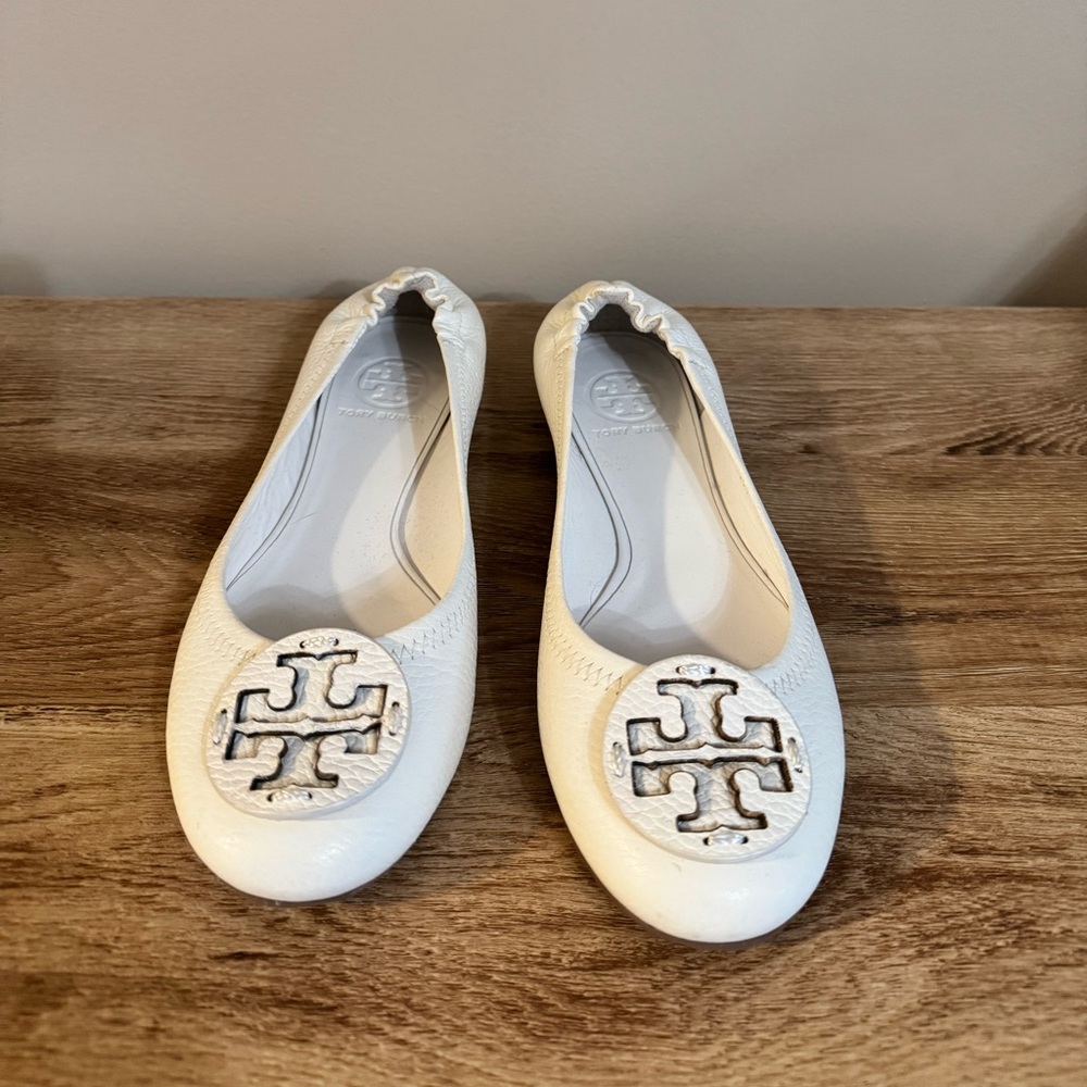 Tory Burch White Ballet Flats